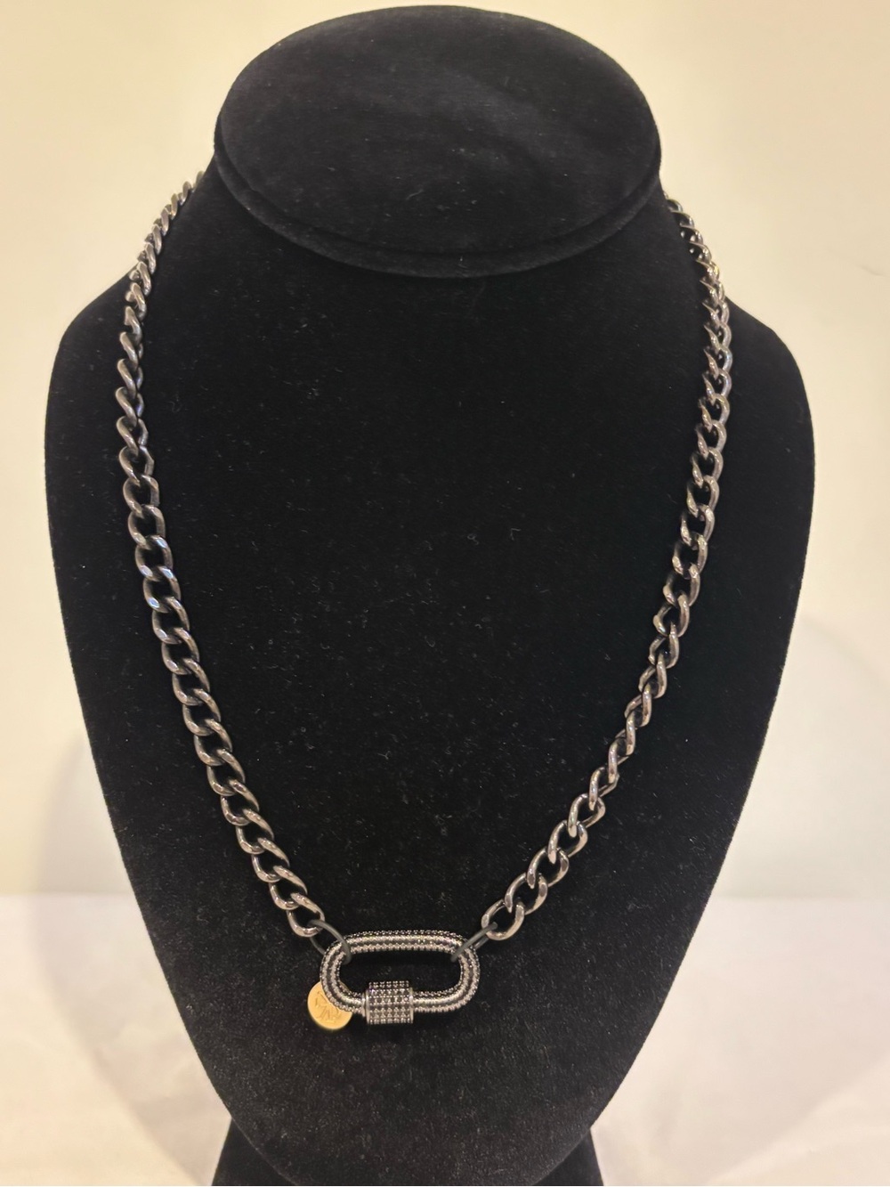 Matte Black Enamel Curb Chain